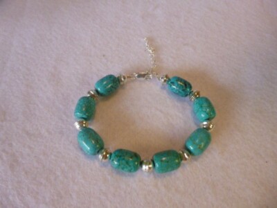 Turquoise and Sterling Silver Native American Southwestern Bracelet Jewelry