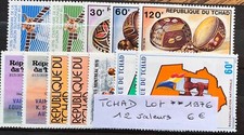 TIMBRES TCHAD 1976 LOT  5 VALEURS NEUFS ** MNH