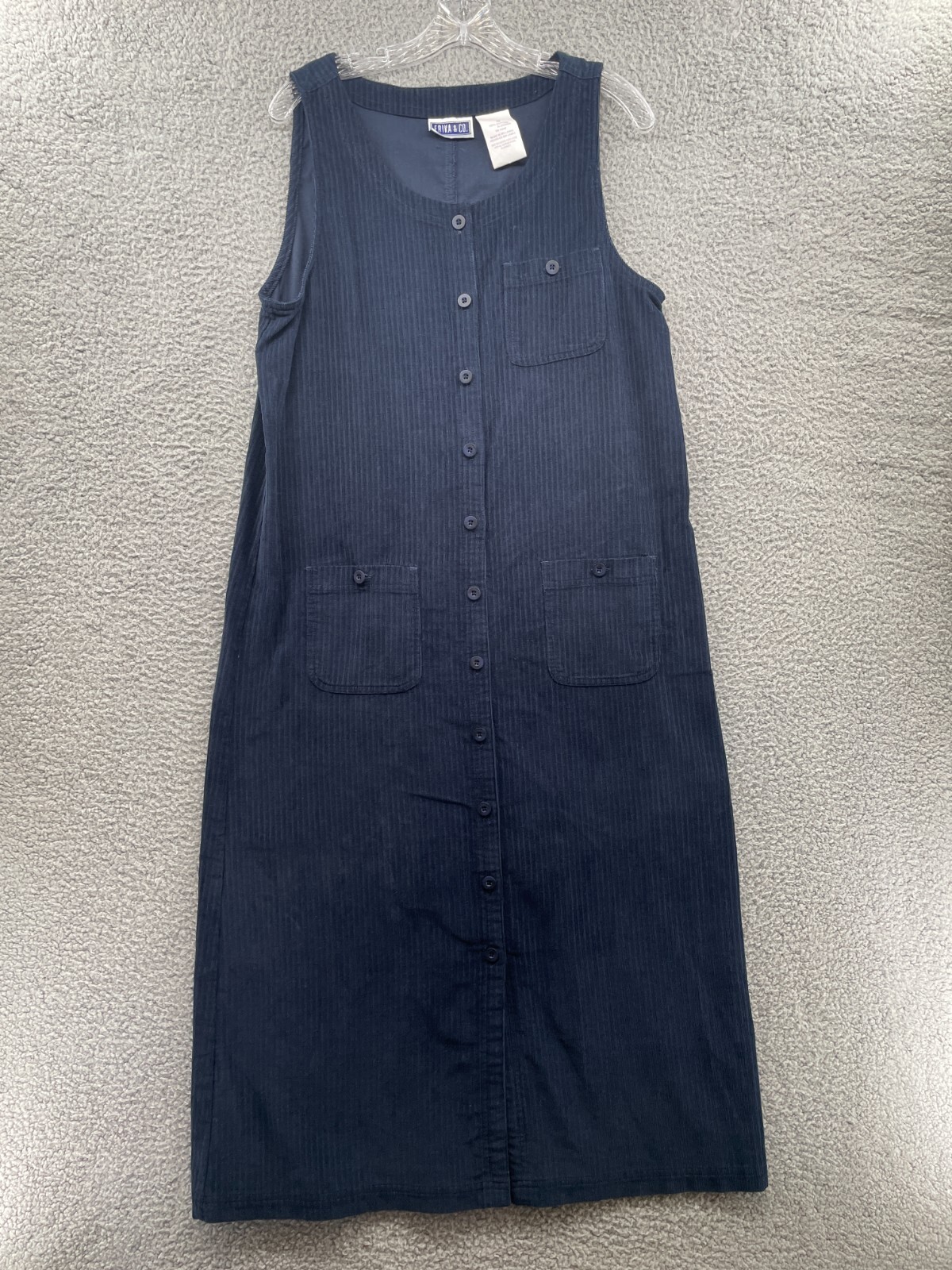 Vintage Corduroy Jumper Dress Women 
