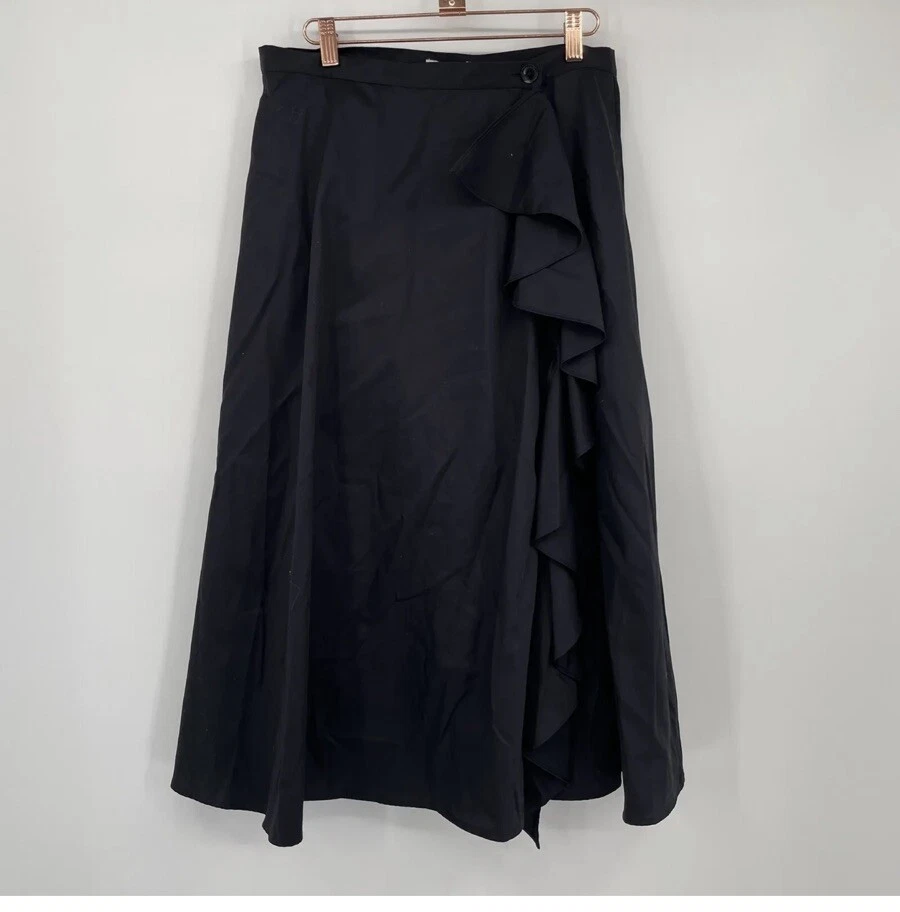 Tome NYC Black A Line Skirt with Ruffle Black Sz 2