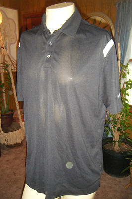 NIKE GOLF Nikegolf Dri-Fit Men's size Large Black & White SHIRT