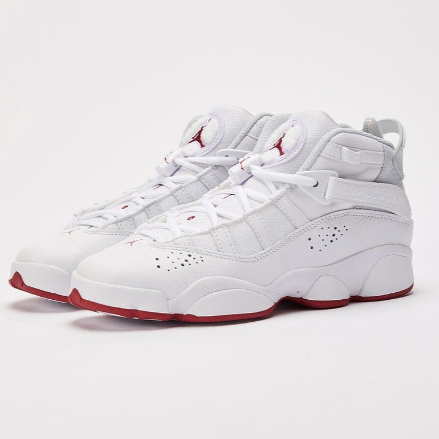 ゆuと Nike Air Jordan 6 Rings (GS) Shoes White/Hibiscus Youth Size