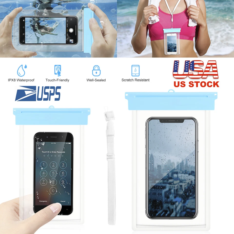 Waterproof Underwater Pouch Dry Bag Case Cover For Smartphone iPad Tablet 3 Size - Image 3 of 4