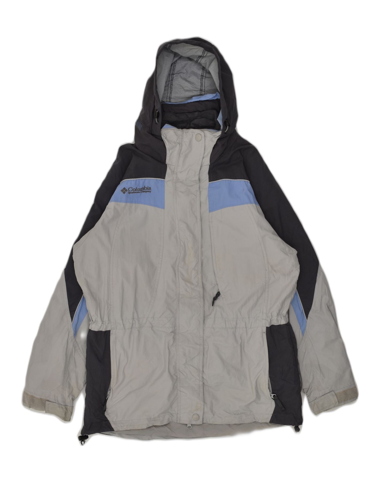 Chaqueta rompevientos con capucha para mujer COLUMBIA UK 14 gris mediano bloque de color AF07
