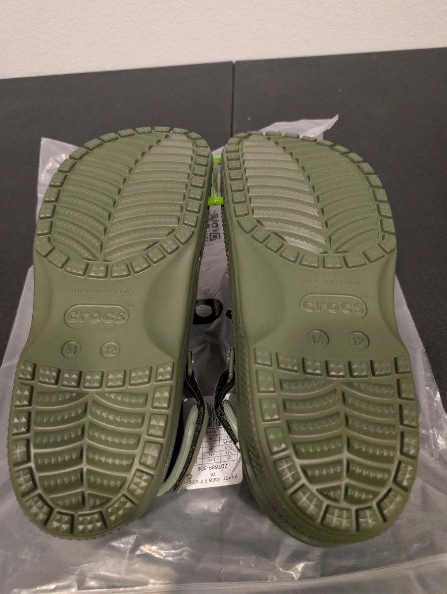 CROCS Men\'s Classic Yukon Vista II Clog Vegan Leather, ARMY GREEN, Size 12 - NWT CROCS Men main image 3