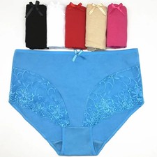 Cotton Panties Women's High Waist Plus Size Soft Breathable Stretch 3 Pcs