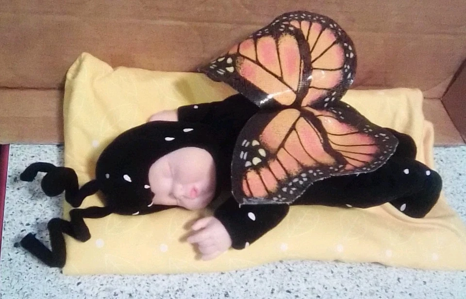 "Muñeco de felpa vintage 1998 Anne Geddes 9"" Baby Butterfly" Foto 2 de 3