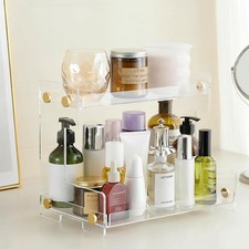 Bathroom Organizer Countertop 2-Tier Storage Bathroom Counter Organizer Acryl...