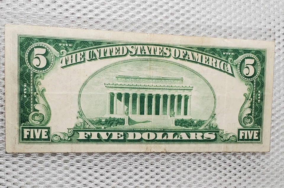 1934 $5 Federal Reserve Note LGS Light Lime Green Seal Cleveland, OH Nice Note - Image 4 of 4