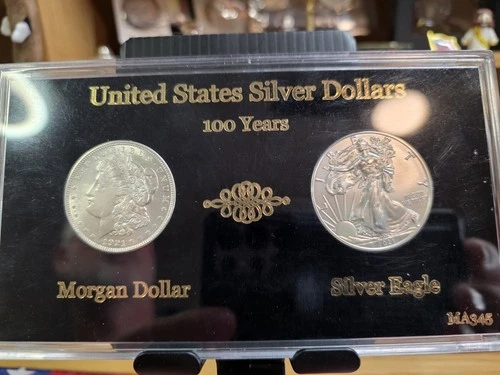 New ListingUnited States Silver Dollars Set Morgan Dollar 1921 & Silver Eagle 2021 $1