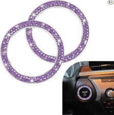 2PCS Car Engine Start Decoration Ring, Bling Crystal Doble Rhin Color: purple