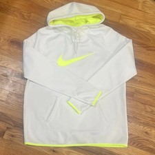 Nike Dri-Fit Hoodie Pullover Just Do It Athletic Gray Neon Yellow Womens Large