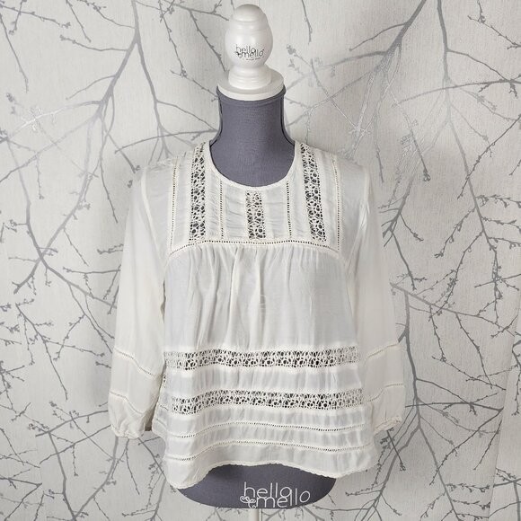 Wilfred White Lace Trim Armenia Blouse | Women's XXS