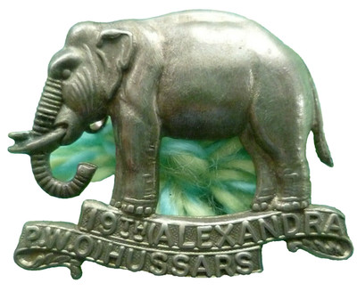 19th Alexandra PWO Hussars Cap Badge WM 2 Lugs ANIQUE Org 