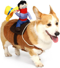 T2Y Cowboy Rider Dog Costume - Halloween Dog Costumes for Small Dogs and Cat,