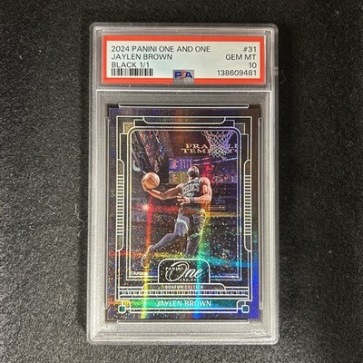 2024 Panini One And One #31 Jaylen Brown Black 1/1 PSA 10 Celtics