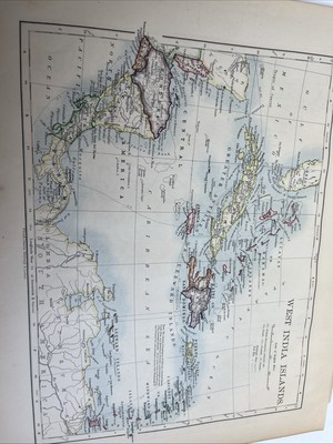 1902: Alte Karte Westindien Inseln WW #114 Jamaika Bahamas Trinidad Bermuda