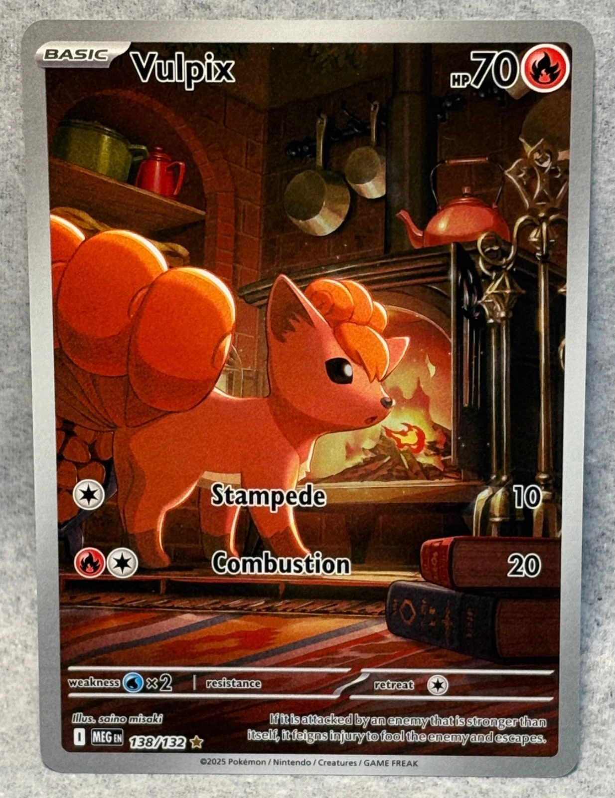 Vulpix 138/132 Illustration Rare Pokemon TCG Mega Evolution Beautiful Fun Card