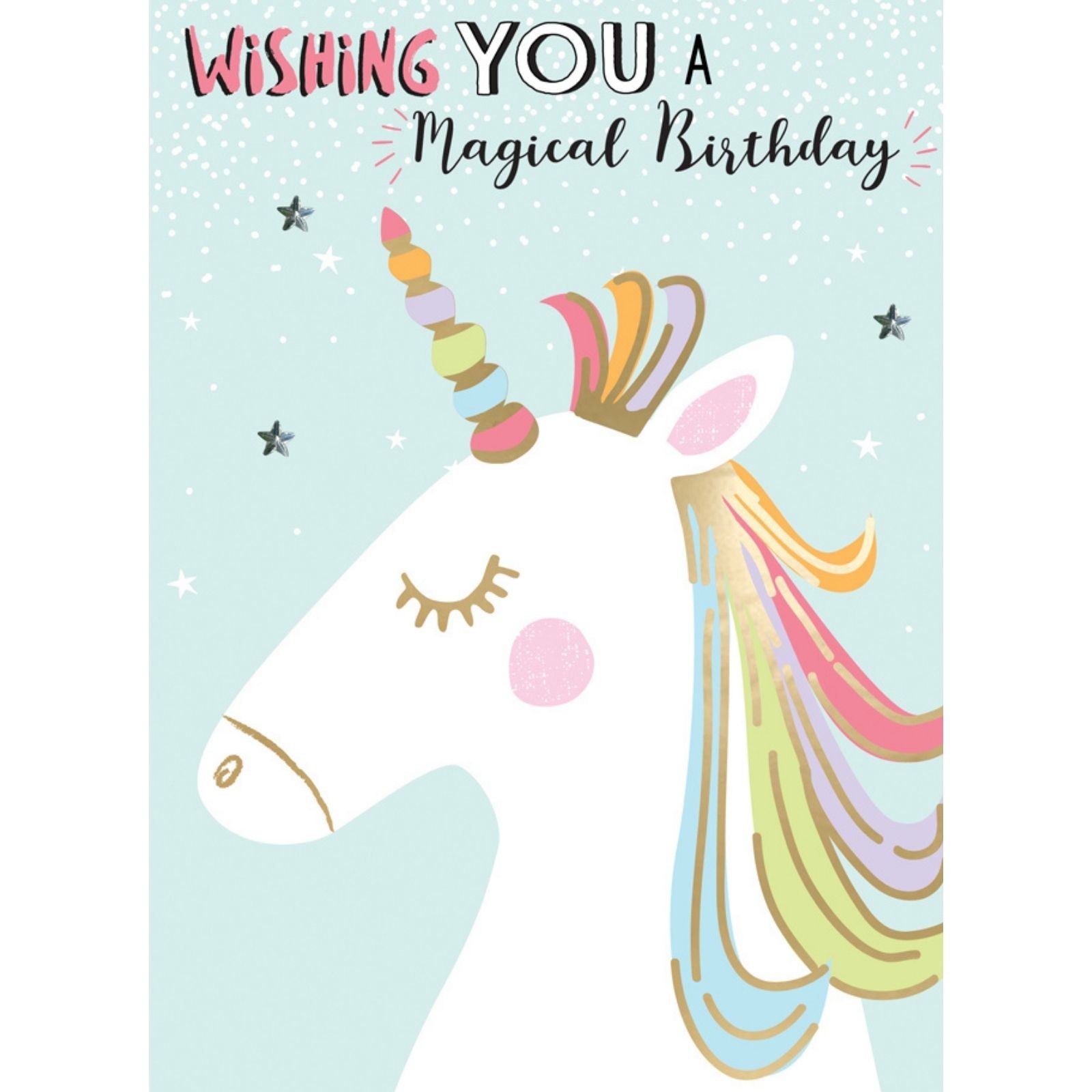 Hand-Finished Unicorn Birthday Card Sparkly Embellished Magical Birthday For Her
