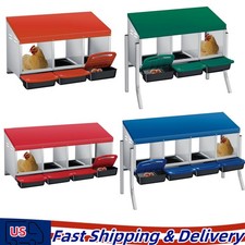 3/4 Holes Chicken Nesting Box Metal Hen Coop with Roll Away Lay Egg Nesting Box