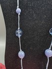 Light Lavender Pastel Purple String Large Bead Necklace Earring Set Jewelry — photo 4