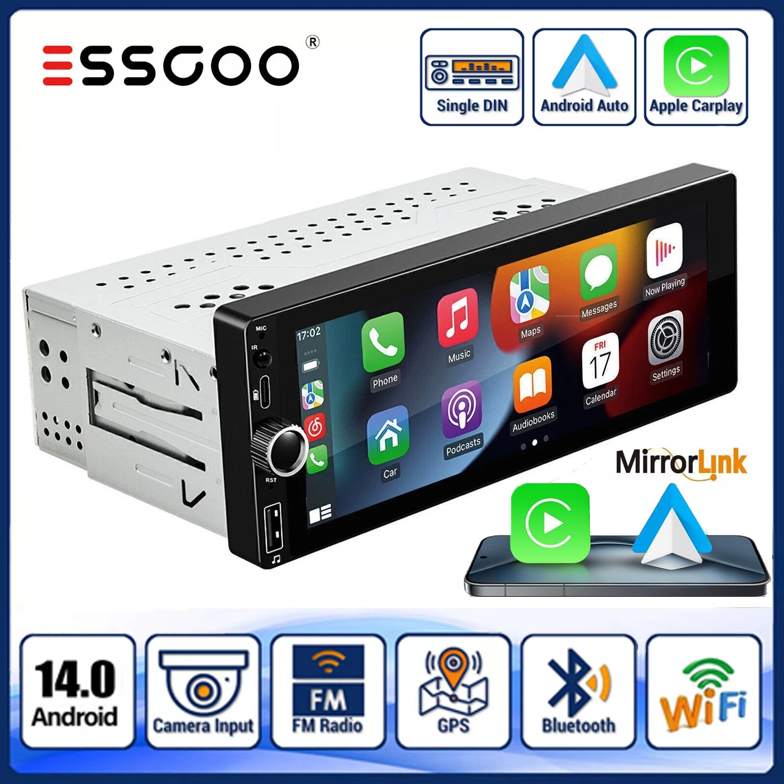 Bluetooth Radio Fm Usb In-dash Player Aux/sd Gps