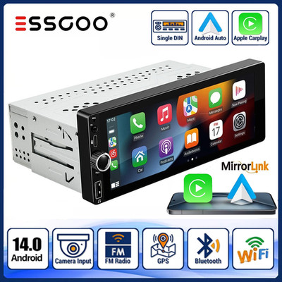 2+32GB Single DIN Car Stereo Bluetooth Radio FM USB In-Dash Player AUX/SD GPS