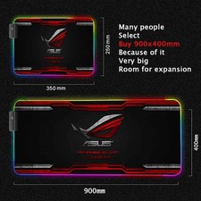 Black City Asus Rog Mouse Pad Rgb Backlit Mat Keyboard Gaming Rug Mouse Pc Mat