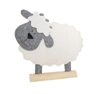 Riffelmacher Schaf Auf Holzsockel 31 X 30 Cm Osterdeko