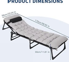 Folding Camping Cot with Mattress Heavy Duty Portable Outdoor Sleeping Bed Trave