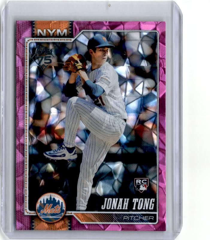 2026 Topps #4 Jonah Tong Pink Diamante Foil SSP RC New York Mets Rookie