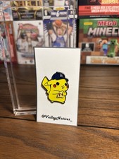 Pok mon Pikachu Enamel Pin Dodgers Hat Fan Made Lapel Pin Double Clutched