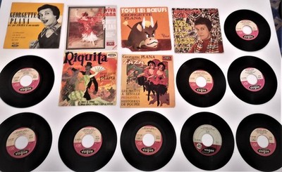 GEORGETTE PLANA SET 12 Schallplatten 45 t 4 EP 2 SP 8 JUKE BOX BIEM guter Zustand
