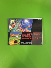 NES SUPER MARIO BROS TETRIS & NINTENDO WORLD CUP - TESTED - PAL-B - WITH MANUAL