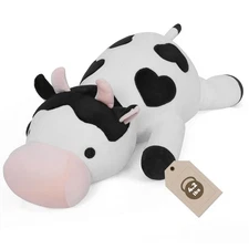 Weighted Cow Stuffed Animals Weighted Plush Toy 24 4.2lb Cute Cow Hugging Dolls