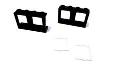 2 LEGO® 61345 City,Fenster,schwarz mit transparente Einsätze Flugzeug,Schiff Neu