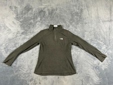 THE NORTH FACE WOMENS SWEATER SMALL GRAY PULLOVER FLEECE 1/4 ZIP