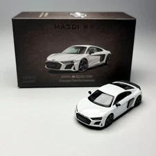 Masdi 1/64 2022 Audi R8 V10 Coupe Performance White Diecast Metal Car Model