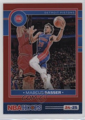 2024-25 Panini NBA Hoops Premium Red Prizm 87/99 Marcus Sasser #125 0q0