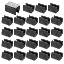 24Pcs 12mm Rectangle Chair Leg Cover Furniture Feet Hardwood Protectors Black