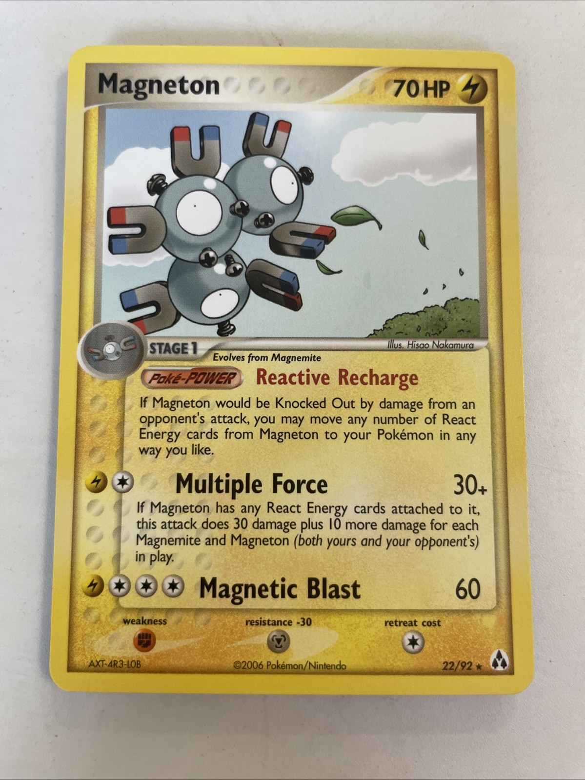 Rare Magneton Pokemon Card 22/92 EX Legend Maker 2006 NM Near Mint