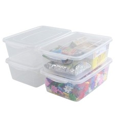 14 Quart Clear Storage Bin, Container with Lid, Shoe Boxes Set of 4