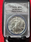 1987  American 1oz .999 Silver Eagle ASE Dollar ANACS MS 69               #T3194