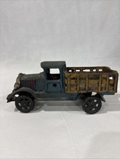 Vintage Cast Iron Model T Stake Bed Farm Truck Toy