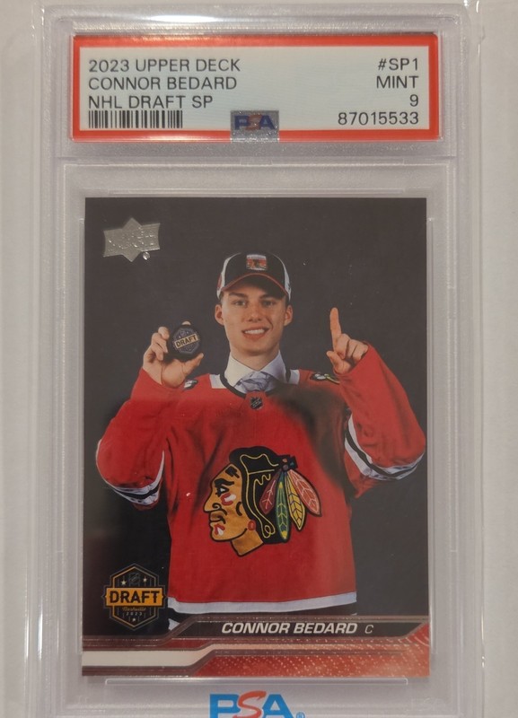 2023-24 Upper Deck Series 1 - 2023 Nhl Draft Sp Connor Bedard #SP-1 (RC) PSA 9