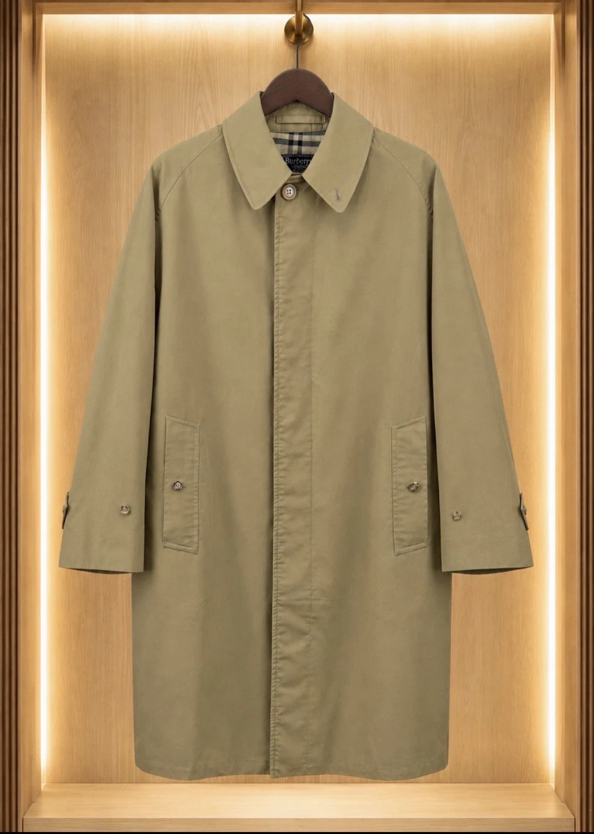 Burberrys Vintage Khaki Trench Coat Nova Check Lining XL