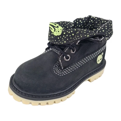 ? Stivali Timberland Roll Top Little Kids Glow 23878 in pelle nera da trekking taglia 10