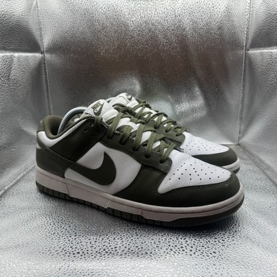 Size Nike Dunk Low Womens Medium Olive White Lace-Up Sneakers  DD1503-120