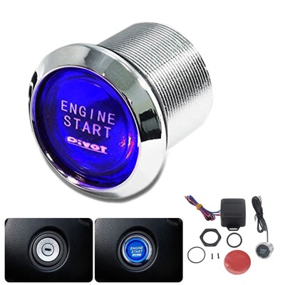 12V Car Engine Start Push Button Switch Ignition Starter Kit Blue LED Universal