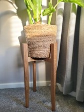 30.5cm Wide Oak Plant Stand, Natural Coloured Danish Oil (30.5cm across for pot)
